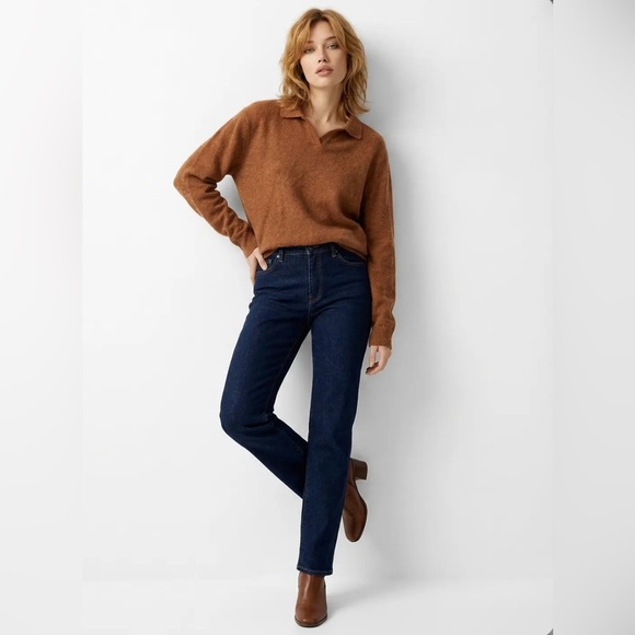 Mutual Weave Sweaters - Mutual Weave Cotton Wool Blend Collared Brown Pullover Sweater